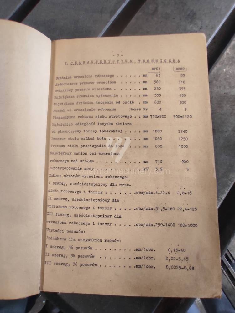 Vízszintes fúrómaró / Asztallapos - orsóátmérő 90 mm - ig / BF 63