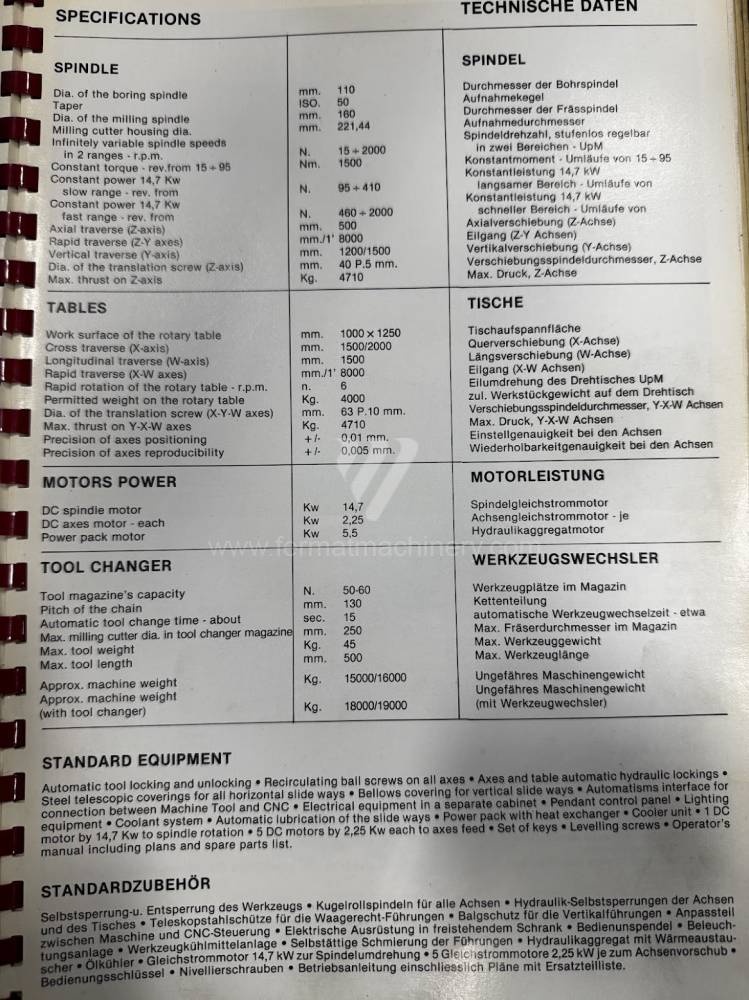Vízszintes fúrómaró / Asztallapos - orsóátmérő 90 mm - től nagyobb / AF 110 CNC