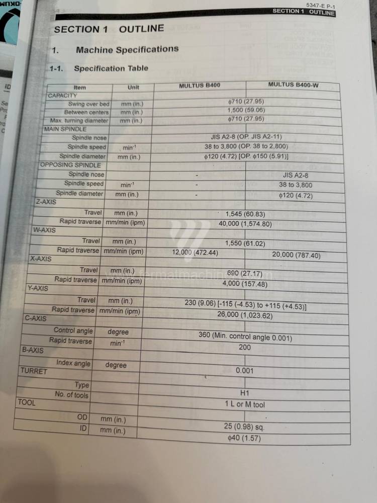 Tornio / CNC multi-asse / MULTUS B 400 