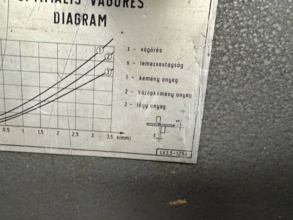 Ножницы для резки металла / Гильотинные  ножницы / LV 3,5/1250